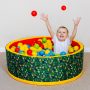 Сухой бассейн «Веселая поляна» диаметр 1м, 150 шариков, зеленый- красный